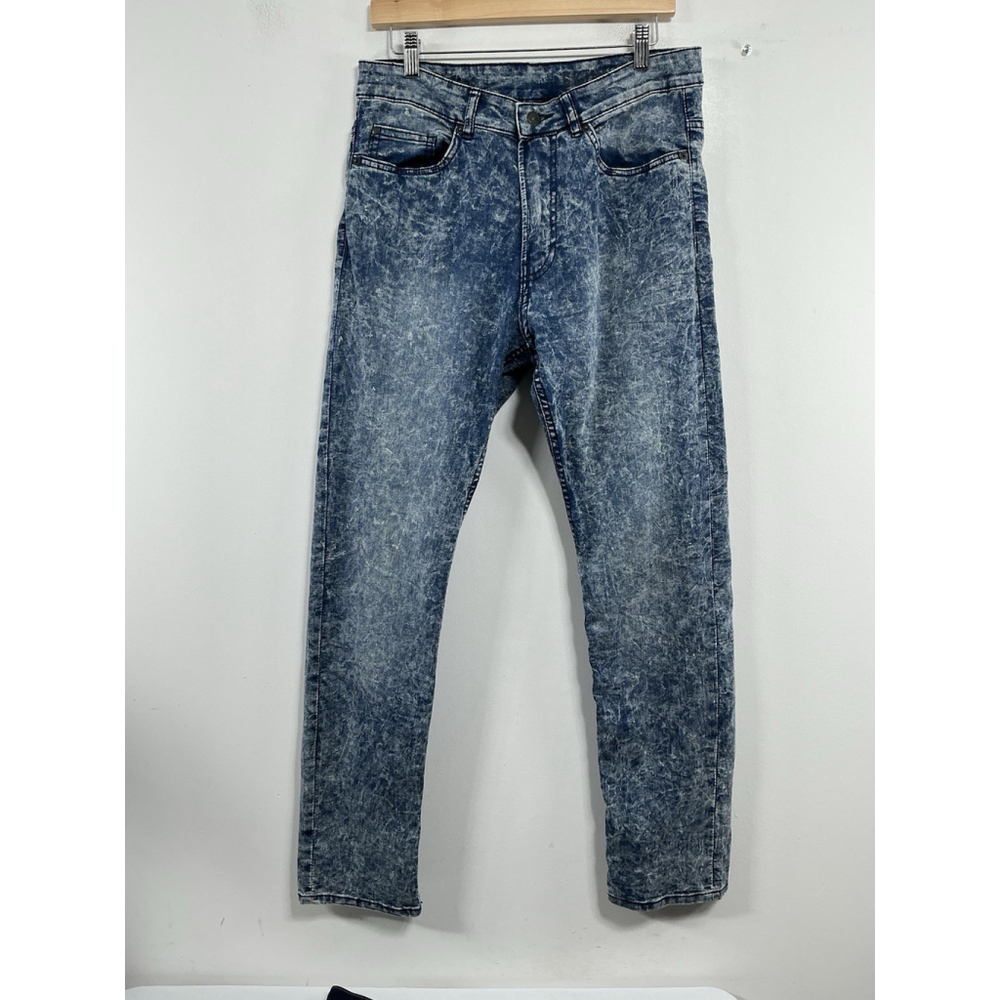 Men’s Excellent H & M Divided Stretch Skinny Blue Jeans 31 In Speckled 0215/C-5